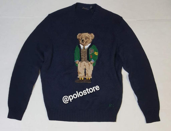 Nwt Polo Big & Tall Navy Cardigan Teddy Bear Cotton Sweater - Unique Style