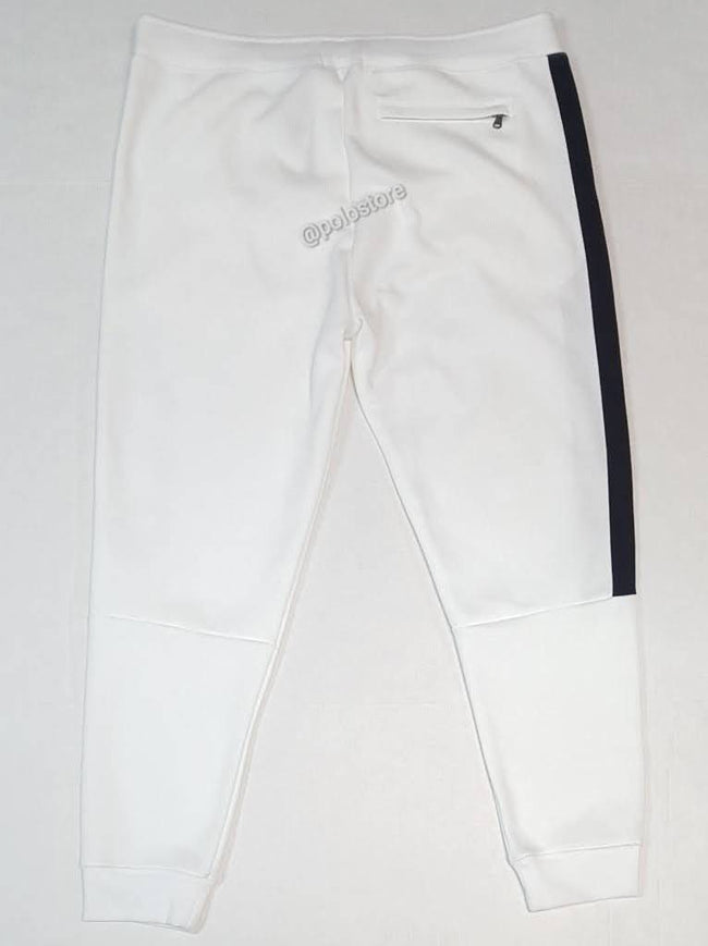 Nwt Polo Big & Tall White/Navy Spellout Zip Joggers - Unique Style
