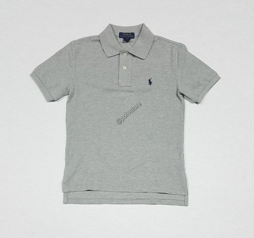 Nwt Kids Polo Ralph Lauren Grey with Navy Small Pony Shirt - Unique Style