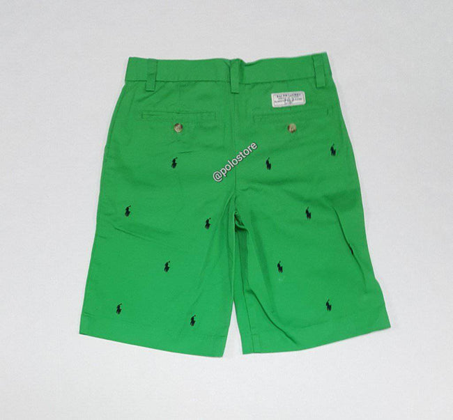 Kids Polo Ralph Lauren Small Pony Allover Green Shorts - Unique Style