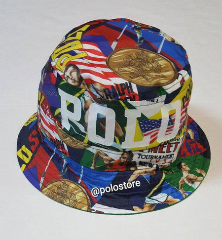 Nwt Polo Ralph Lauren Kids Spa Royal Lime Green Big Pony Bucket Hat