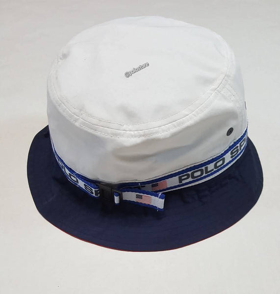 Nwt Polo Ralph Lauren Polo Sport White/Navy Bucket Hat - Unique Style