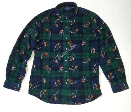 Nwt Polo Ralph Lauren Allover Teddy Bear Classic Fit Button Down - Unique Style