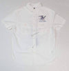 Nwt Polo Ralph Lauren White Eagle Classic Fit Chambray Short Sleeve Button Up - Unique Style
