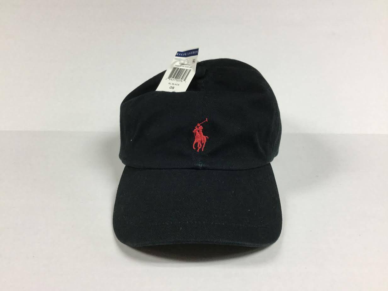 Red polo hat black horse on sale