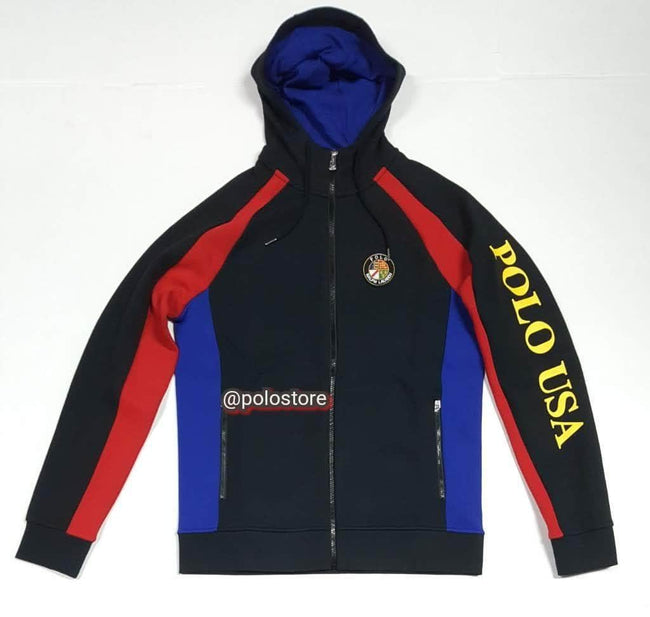NWT POLO RALPH LAUREN BLACK POLO USA SKIER HOODY - Unique Style