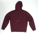 Nwt Polo Ralph Lauren Burgundy Allover Navy Small Pony Embroidered Hoodie - Unique Style