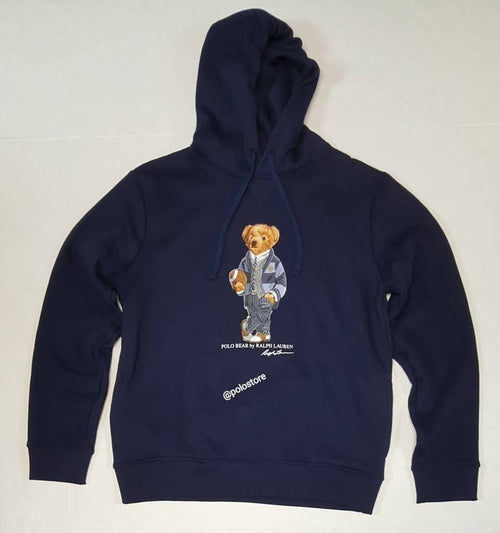 Nwt  Polo Ralph Lauren Navy Mascot Teddy Bear Hoodie - Unique Style