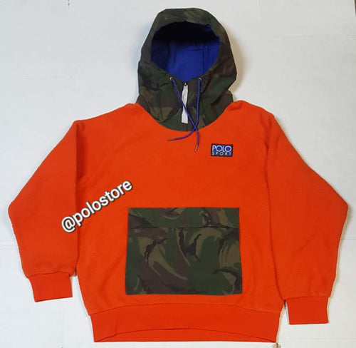 Nwt Polo Ralph Lauren Orange Camo Fleece Pullover Hoodie - Unique Style