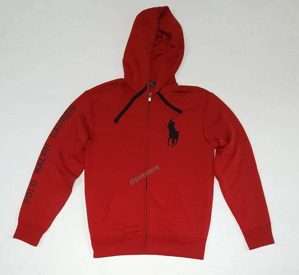Nwt Polo Ralph Lauren Red Big Pony Ralph Lauren Printed On Sleeve Hoodie - Unique Style