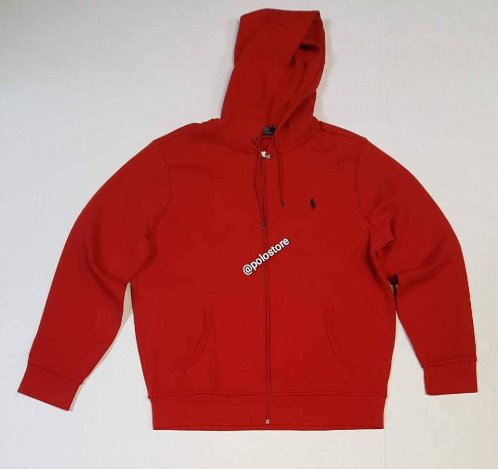 Nwt Polo Ralph Lauren Red Double Knit Pony Hoodie