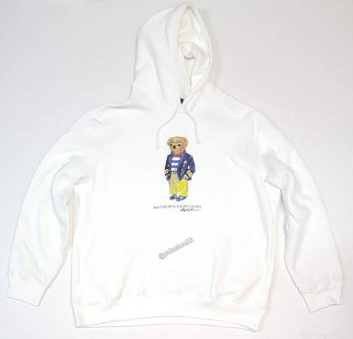 Nwt  Polo Ralph Lauren White French Riviera Teddy Bear Hoodie - Unique Style