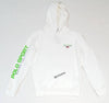Nwt Polo Ralph Lauren White/Neon Polo Sport Written On Arm Pullover Hoodie - Unique Style