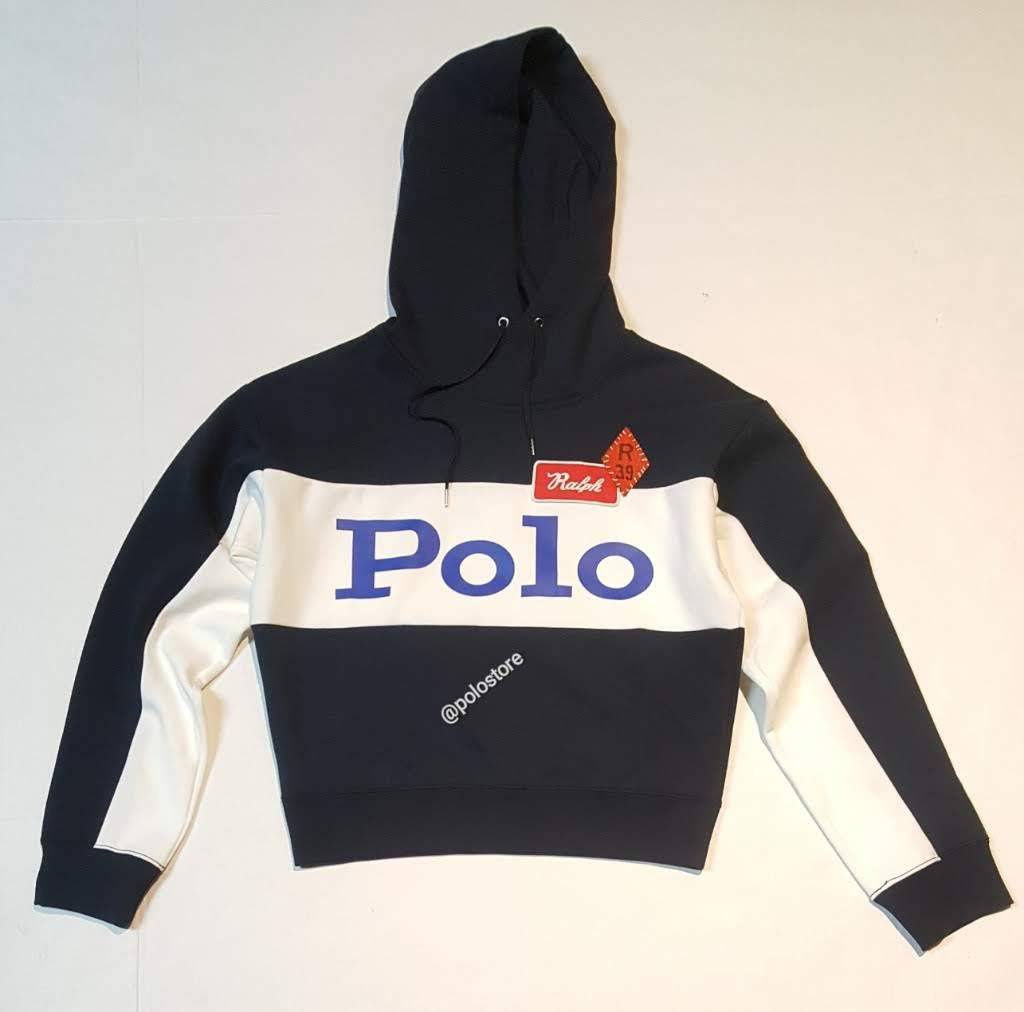 Nwt Polo Ralph Lauren Women s Navy Patch Hoodie Unique Style