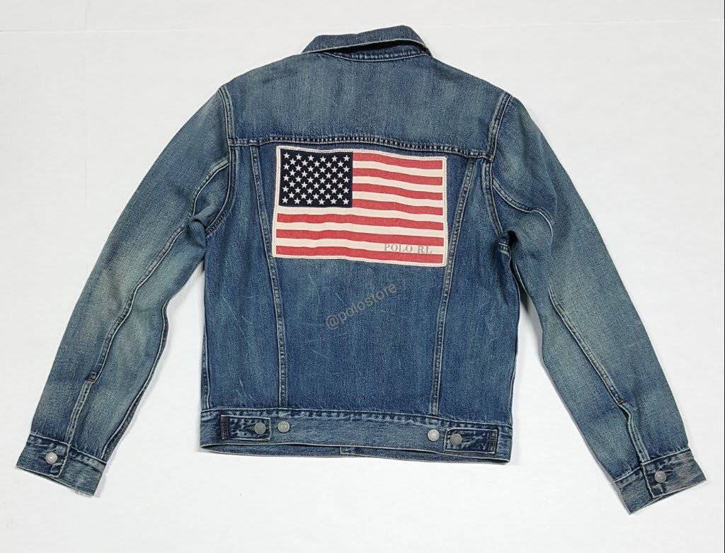 Nwt Polo Ralph Lauren American Flag Denim Jean Jacket