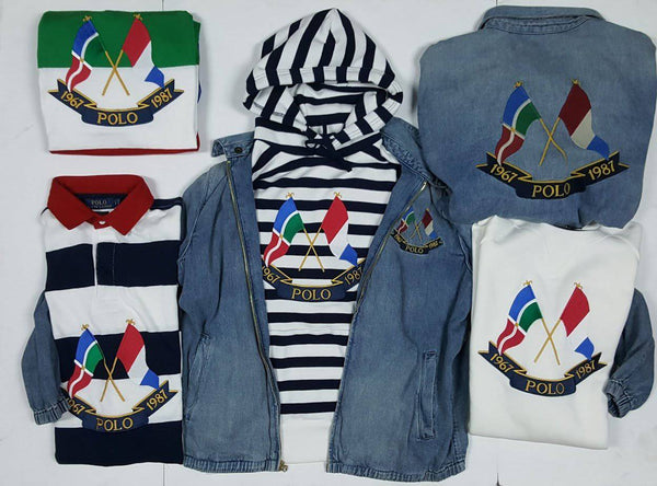 Nwt Polo Ralph Lauren Cross Flag Anniversary Denim Jean Jacket - Unique Style
