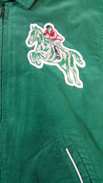 Nwt Polo Ralph Lauren Green Equine Club Bedford Stables Equestrian Corduroy Embroidered/Patch Jacket - Unique Style