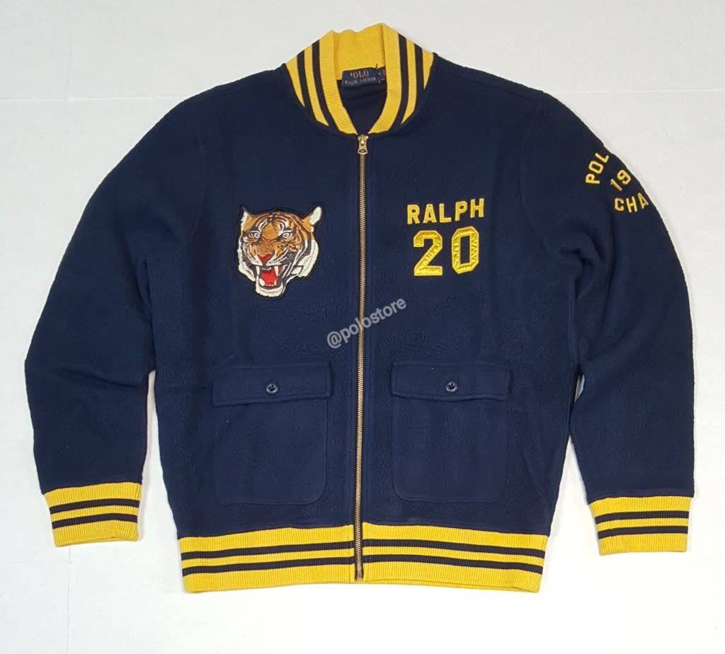 Nwt Polo Big & Tall Navy R.L. Naval Tigers 1967 Champs Fleece  Patch/Embroidered Jacket