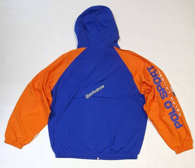 Nwt Polo Ralph Lauren Orange/Navy Polo Sport Zip Up Windbreaker Jacket - Unique Style