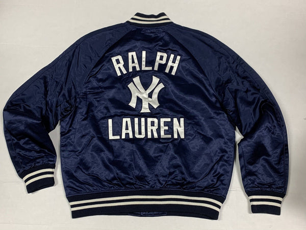 Nwt Polo Ralph Lauren Yankees Navy Blue Satin Jacket - Unique Style