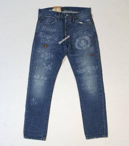 Nwt Polo Ralph Lauren Blue Rips Varick Slim Straight Jeans