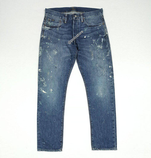 Nwt Polo Ralph Sullivan Slim Paint Splatter Jeans - Unique Style