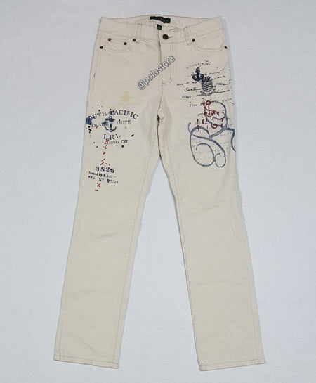 Nwt Polo Ralph Lauren Aztec Patch Varick Slim Straight Jeans