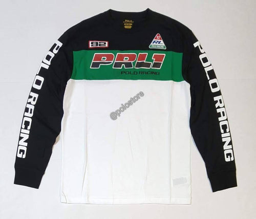 Nwt Polo Ralph Lauren Black PRL Racing Long Sleeve Classic Fit Tee - Unique Style