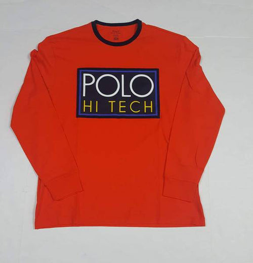 NWT POLO RALPH LAUREN ORANGE HI TECH CLASSIC FIT LONG SLEEVE TEE - Unique Style