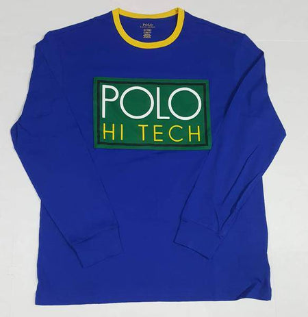 Nwt Polo Ralph Lauren Green/Royal Blue Classic Fit Spellout Long Sleeve Tee