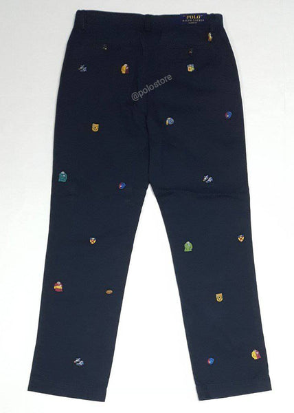 Nwt Polo Ralph Lauren Navy Classic Fit Embroidered  Chino Pants - Unique Style