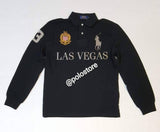 Nwt Polo Ralph Lauren Black Las Vegas Custom Fit Long Sleeve Polo - Unique Style