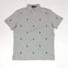 Nwt Polo Ralph Lauren Grey Allover Small Pony Embroidered Classic Fit Polo - Unique Style