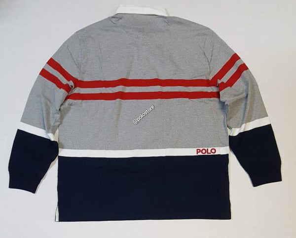 Nwt Polo Ralph Lauren Grey Stripe K-Swiss Classic Fit Rugby - Unique Style