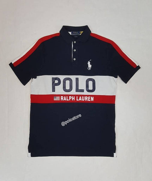 Nwt Polo Ralph Lauren Navy Big Pony American Flag Classic Fit Polo - Unique Style