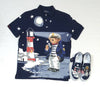 Navy Polo Ralph Lauren sailor-themed teddy bear polo shirt for men, classic fit, featuring nautical design details.