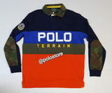 Nwt Polo Ralph Lauren Orange/Navy Polo Terrain Rugby - Unique Style