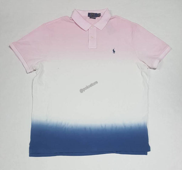 Nwt Polo Ralph Lauren Pink/Blue Tie Dye Custom Slim Fit Polo - Unique Style