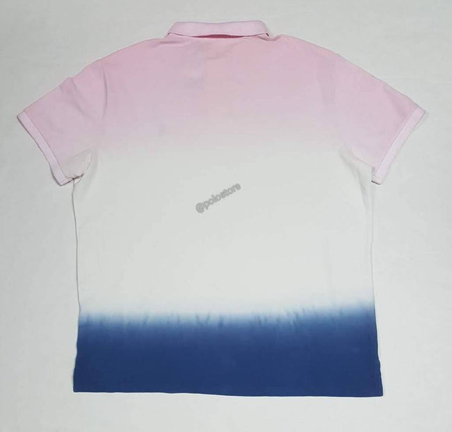 Nwt Polo Ralph Lauren Pink/Blue Tie Dye Custom Slim Fit Polo - Unique Style