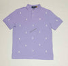 Nwt Polo Ralph Lauren Purple Allover Small Pony Embroidered Classic Fit Polo - Unique Style