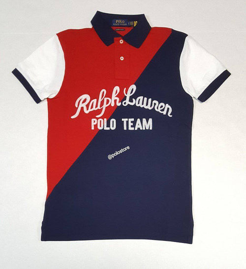 Nwt Polo Ralph Lauren Red/Navy Ralph Polo Team Embroidered Custom Fit Polo - Unique Style
