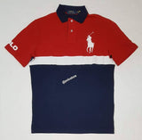 Nwt Polo Ralph Lauren Red/Navy with White Big Pony Spellout Polo on Sleeve Polo - Unique Style