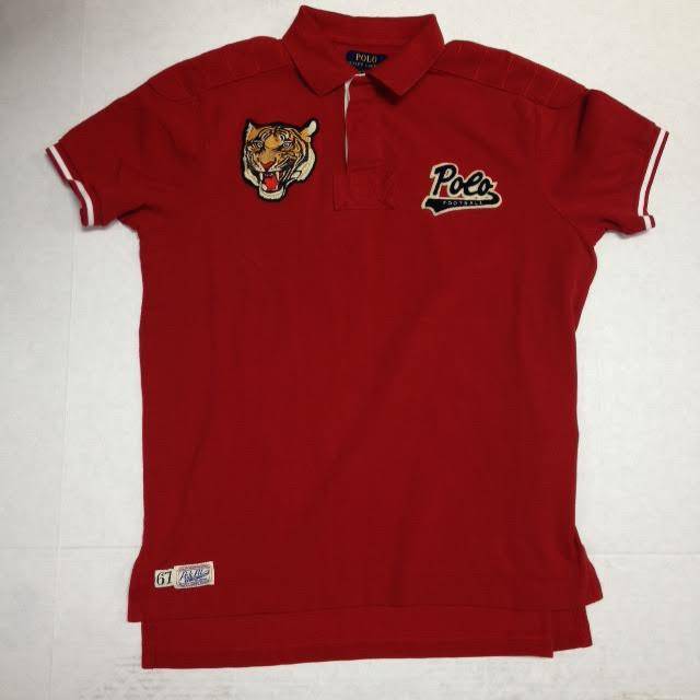 Vtg Polo Sport Ralph Lauren Polo Shirt Racing Stripe Patch Red online Large