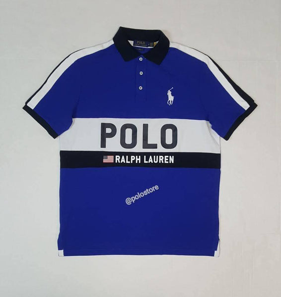 Nwt Polo Ralph Lauren Royal Big Pony American Flag Classic Fit Polo - Unique Style