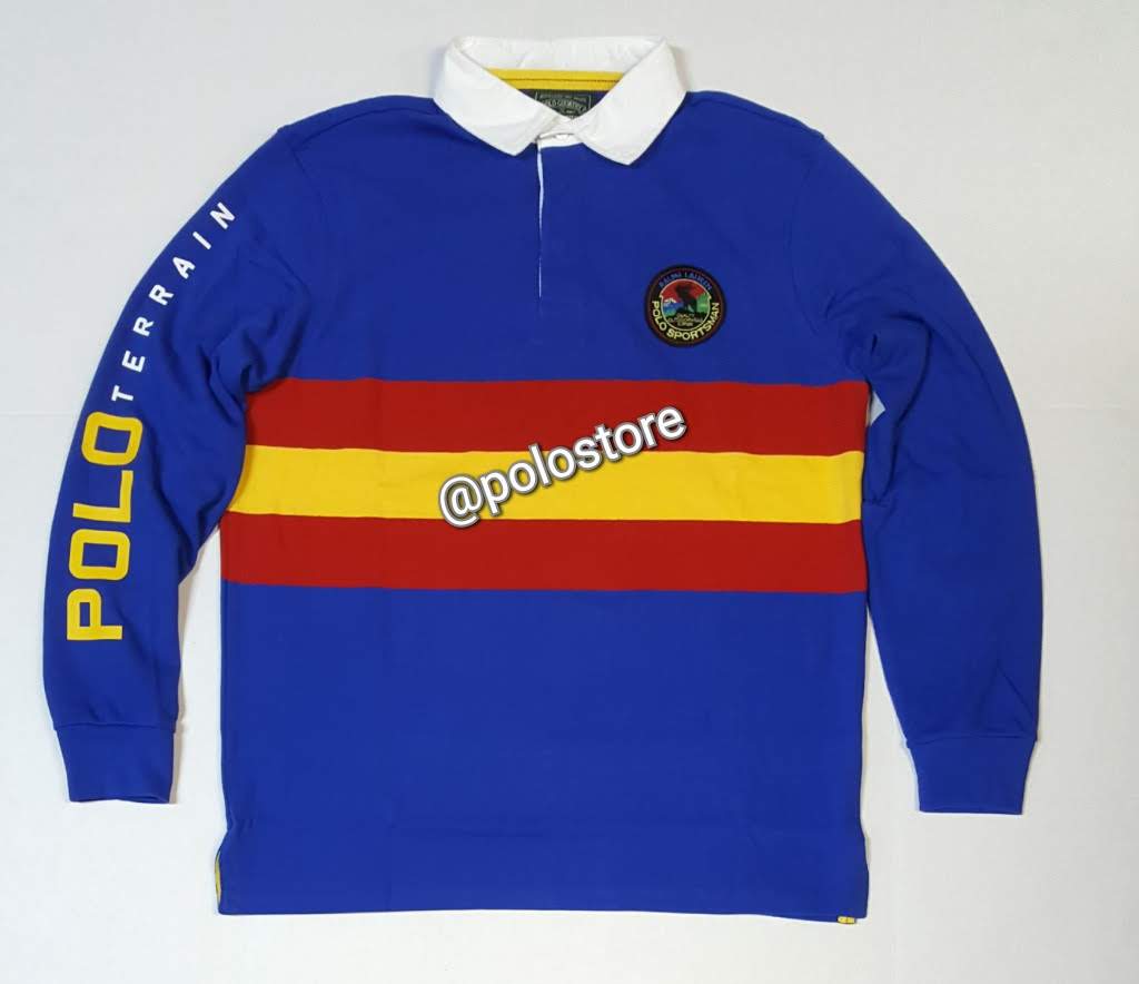 Nwt Polo Ralph Lauren Royal Blue Polo Terrain Sportsman Patch Rugby ...