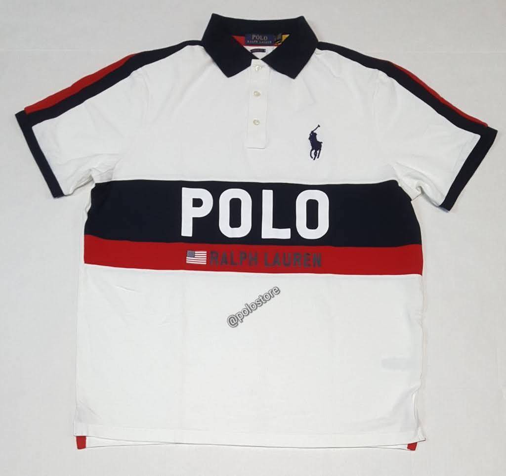 red & white polo shirt