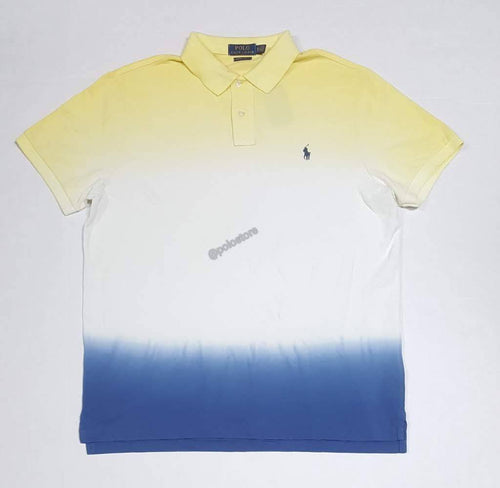 Nwt Polo Ralph Lauren Yellow/Blue Tie Dye Custom Slim Fit Polo - Unique Style