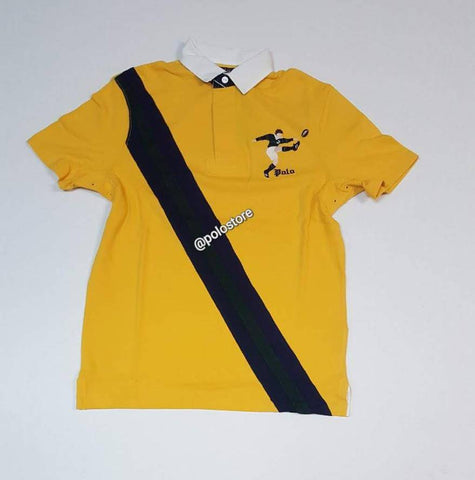 Polo 2024 Ralph Lauren Classic Fit Yellow Kicker Bear Patchwork Rugby Shirt