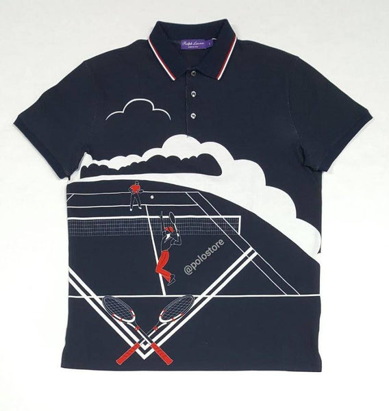 Nwt Purple Label Navy/Red Tennis  Polo - Unique Style