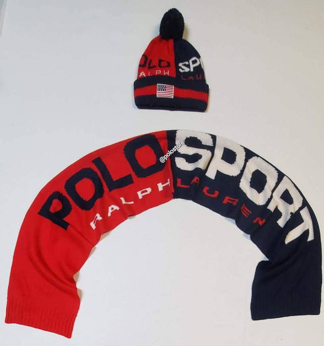 Nwt Polo Ralph Lauren Red/Navy Polo Sport Scarf - Unique Style